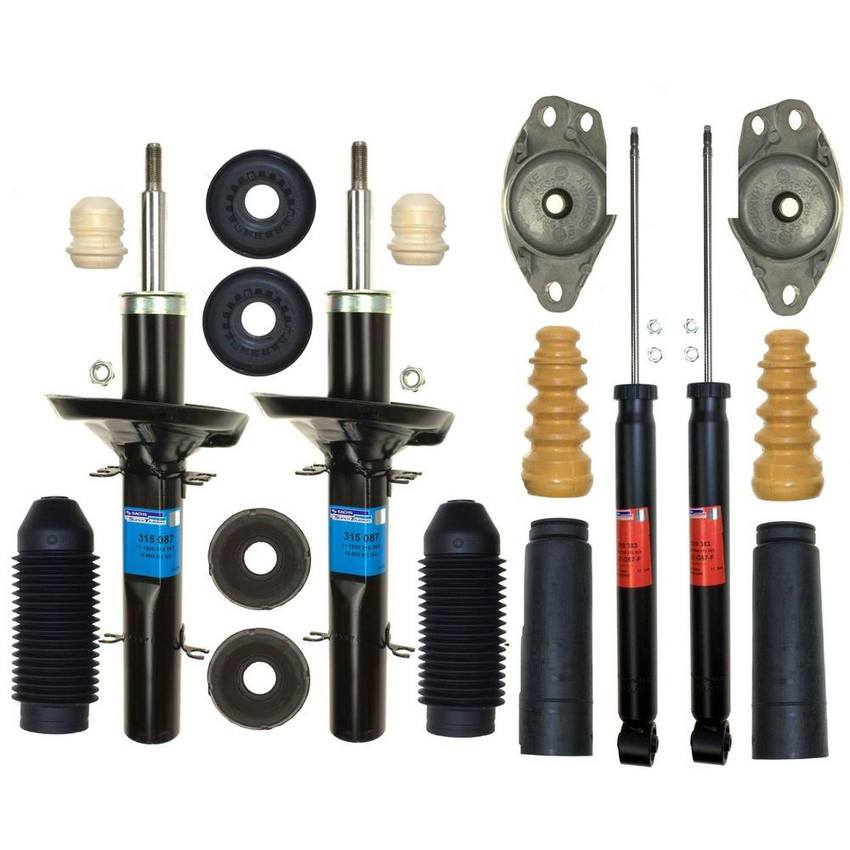 VW Suspension Strut and Shock Absorber Assembly Kit - Front and Rear 1J0513353D - Sachs 4026514KIT